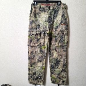 Mossy Oak Green and Brown Cargo Pants Tactical Outdoor Wear Camo Sz Small 28-30